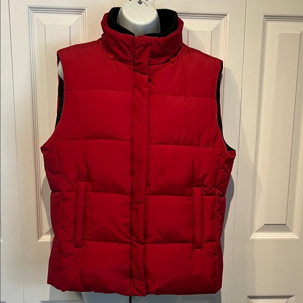 Talbots Red Down Filled Puffer Vest Size L